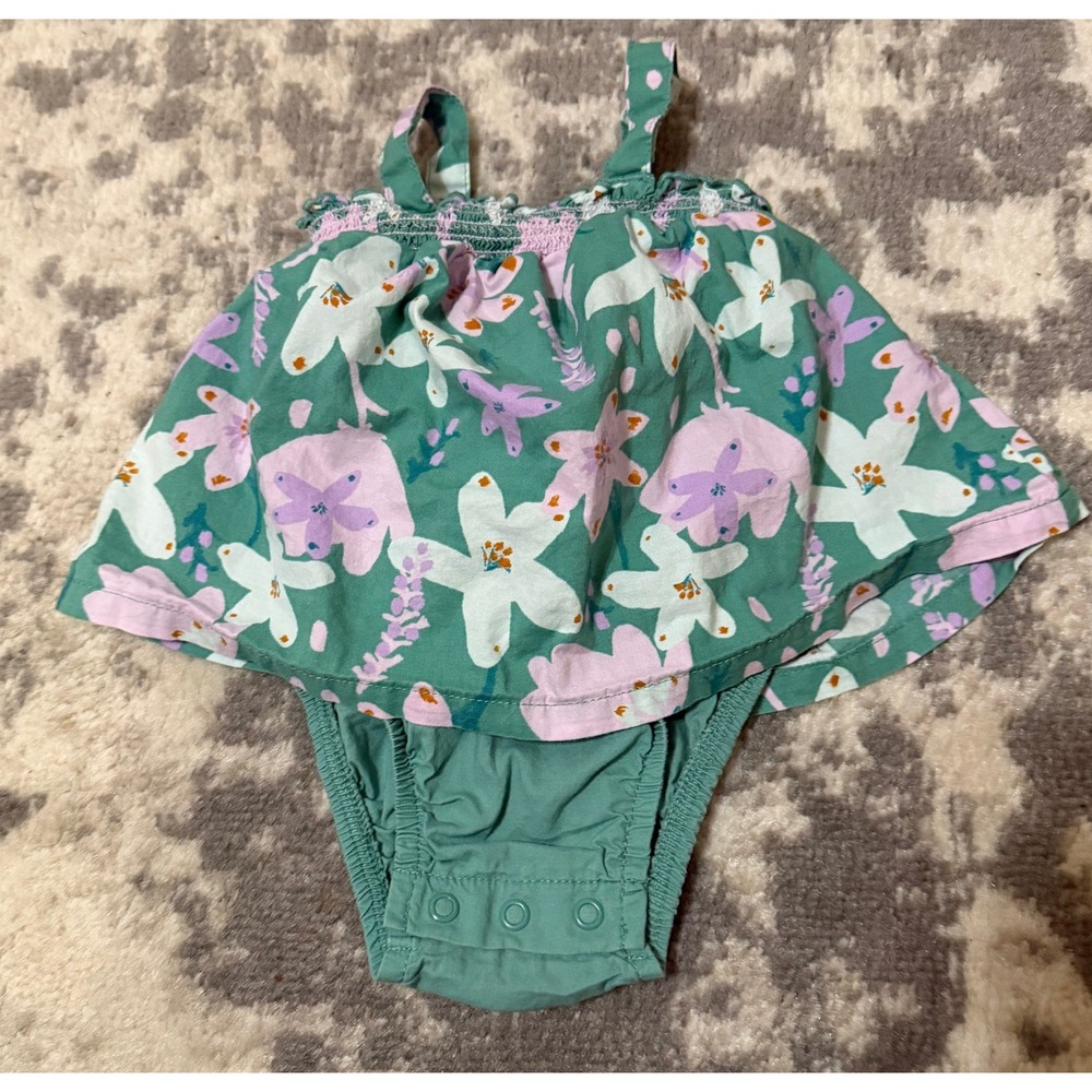 Carter's Baby Girl Summer One Piece Green Floral Romper 6 Months